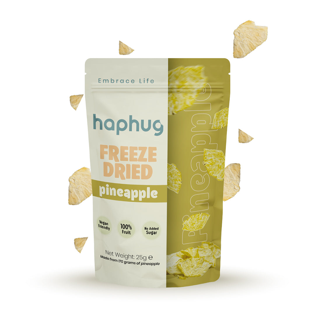 HapHug Freeze Dried Pineapple Snacks . Vegan Friendly, No Sugar Added, 100% Natural