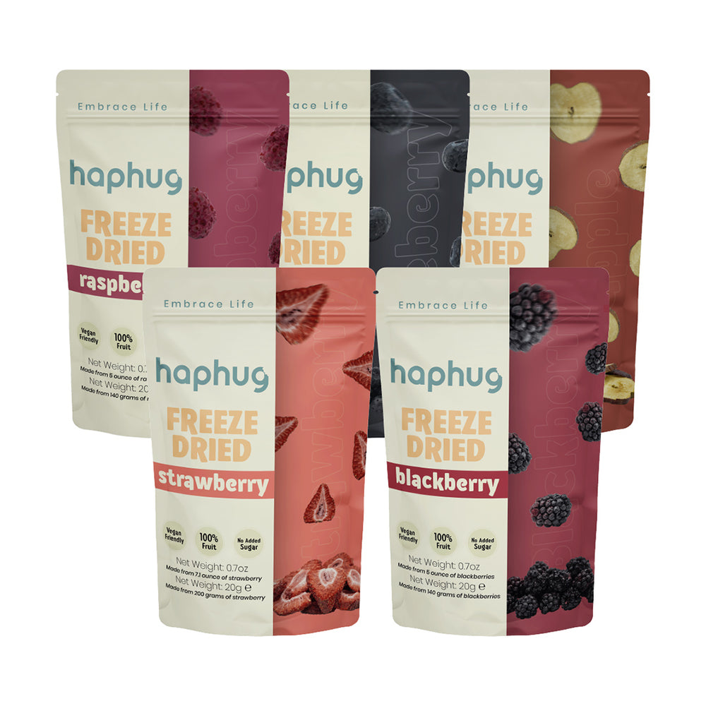 HapHug Freeze Dried Red Fruits Pack Vegan Friendly, No Sugar Added, 100% Natural